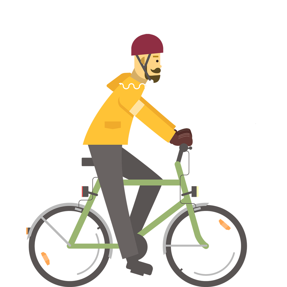 Urban Cyclist Illustration PNG image