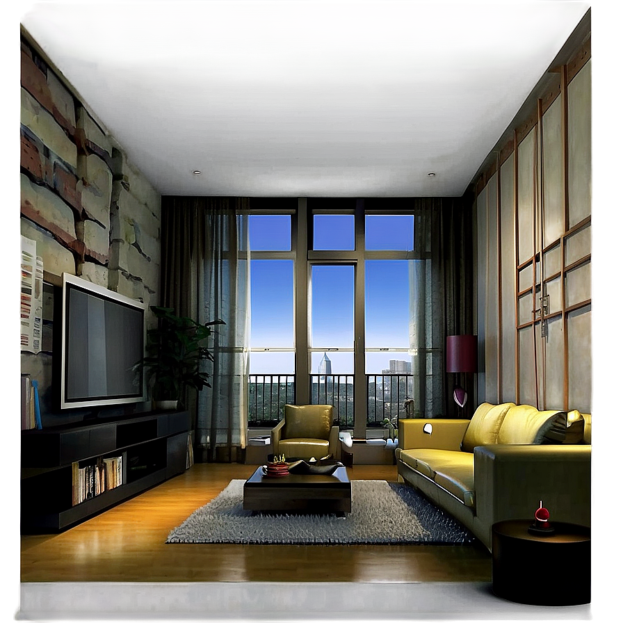 Urban Living Room Atmosphere Png Fjo9 PNG image