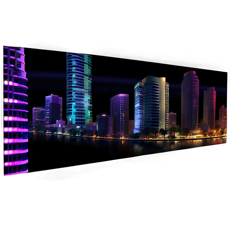 Urban Techno Nightscape Png Epl PNG image