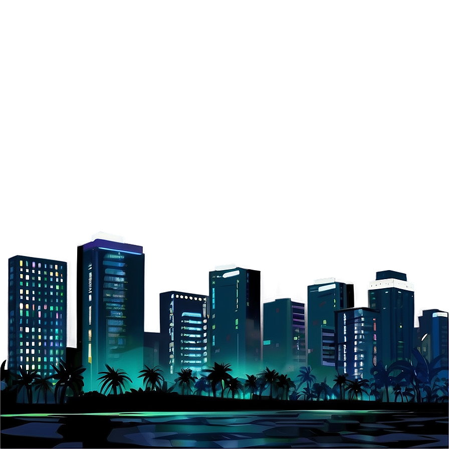 Urban Techno Nightscape Png Hpx PNG image