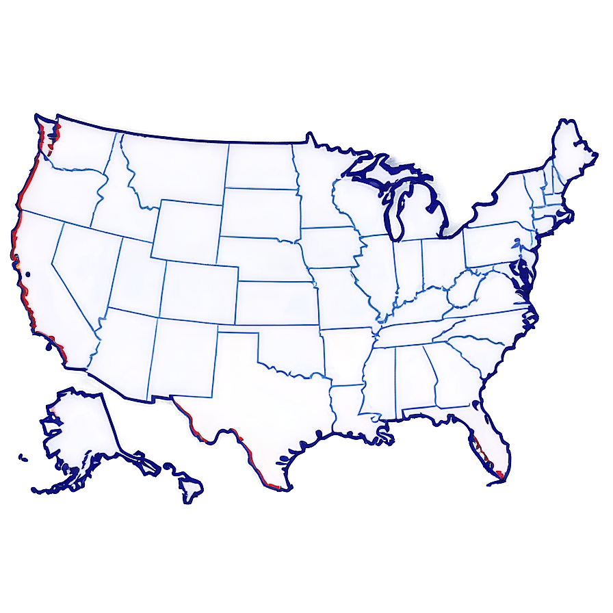 Us Map Outline For Craft Activities Png Yjx11 PNG image