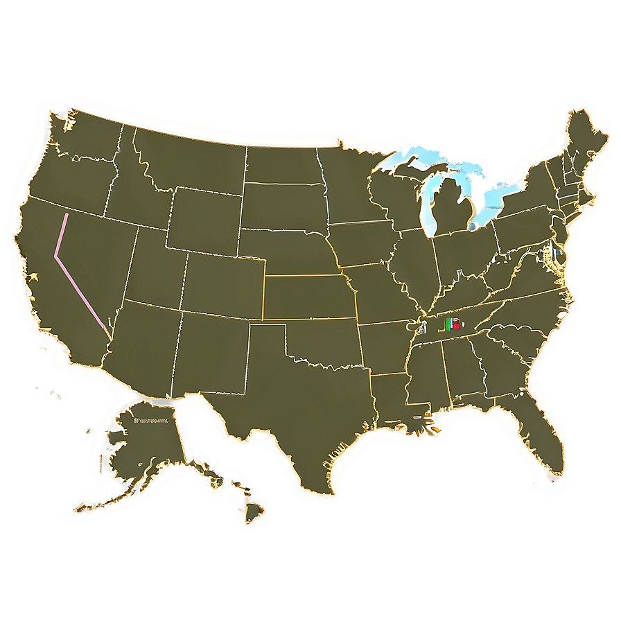 Us Map Outline With Capitals Png 06262024 PNG image