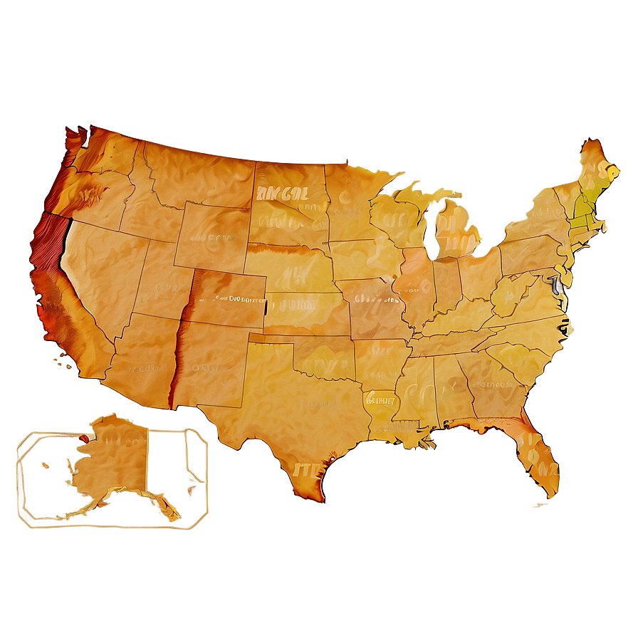 Us Map Outline With National Parks Png 06262024 PNG image