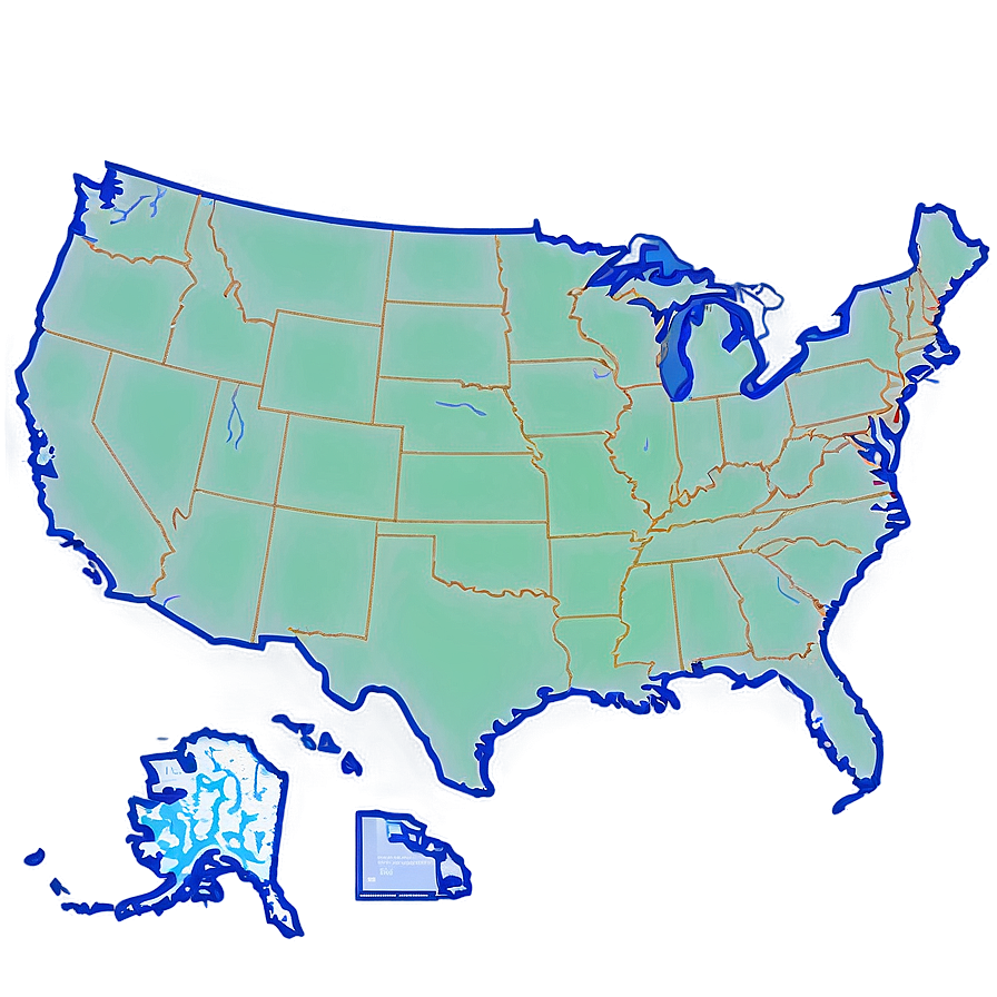 Us Map Outline With National Parks Png Pmv96 PNG image