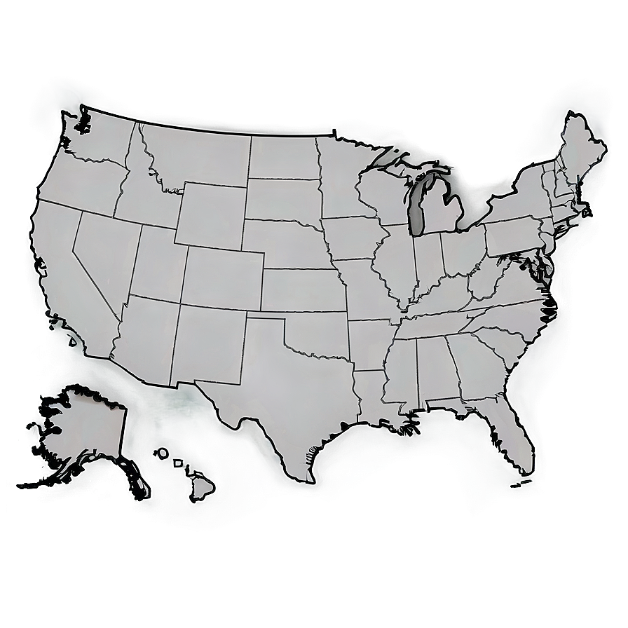 Usa Map Black And White Png Ira38 PNG image