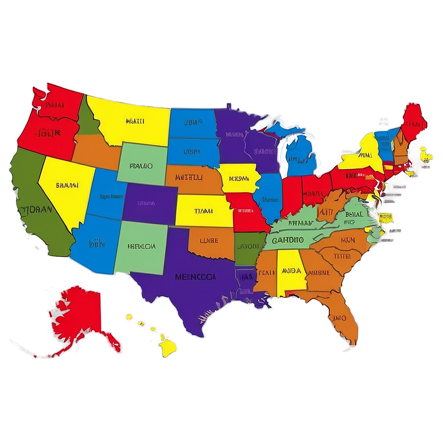 Usa Map For Kids Png Axs37 PNG image
