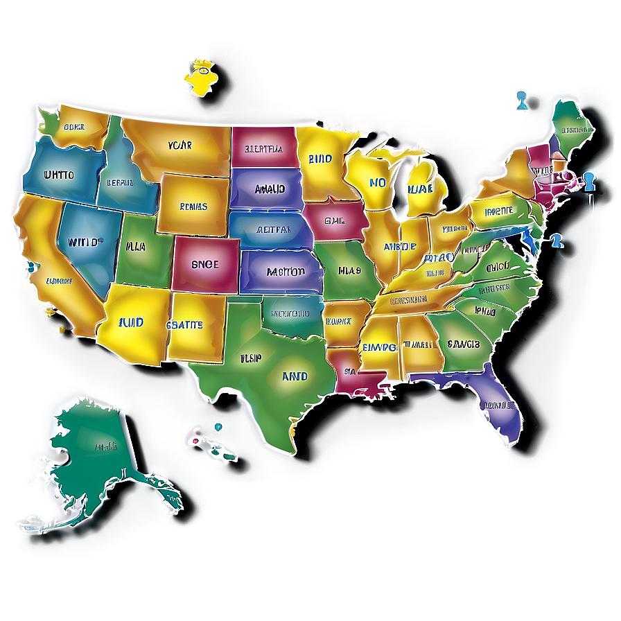 Usa Map Puzzle Png Xed PNG image