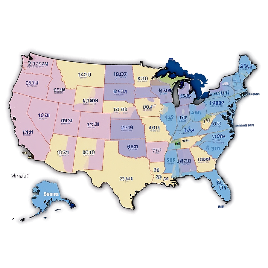 Usa Map With Area Codes Png 05252024 PNG image