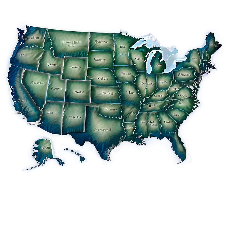 Usa Map With Rivers Png 05252024 PNG image