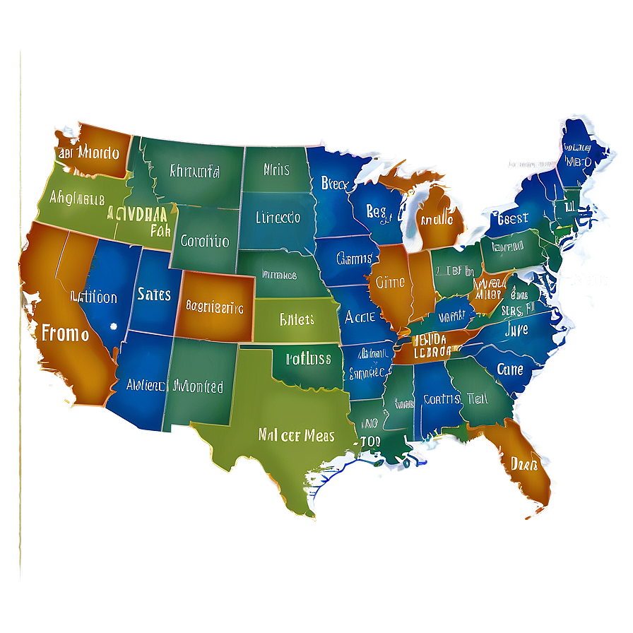 Usa Map With States Png Lbj29 PNG image