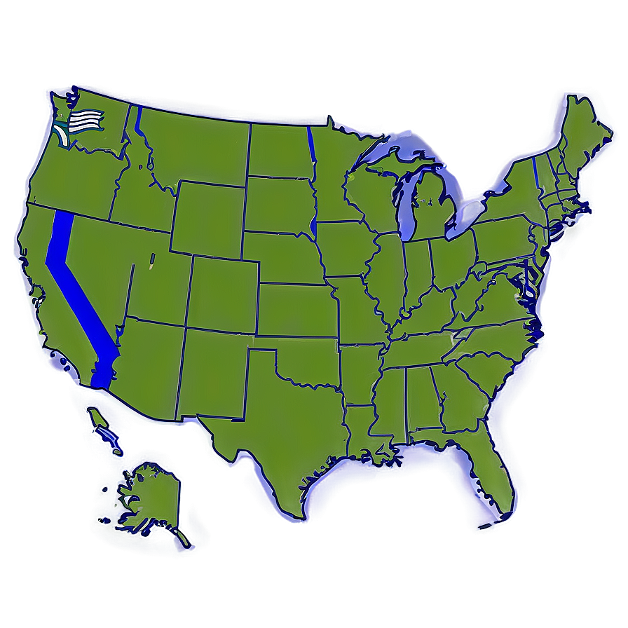 Usa State Borders Outline Png 06282024 PNG image