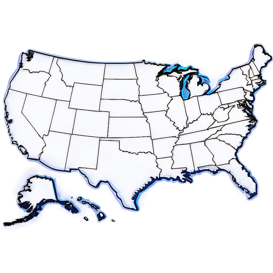 Usa States Outline Png 06292024 PNG image