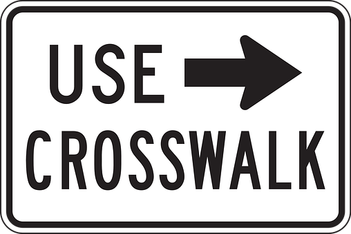 Use Crosswalk Signwith Arrow PNG image