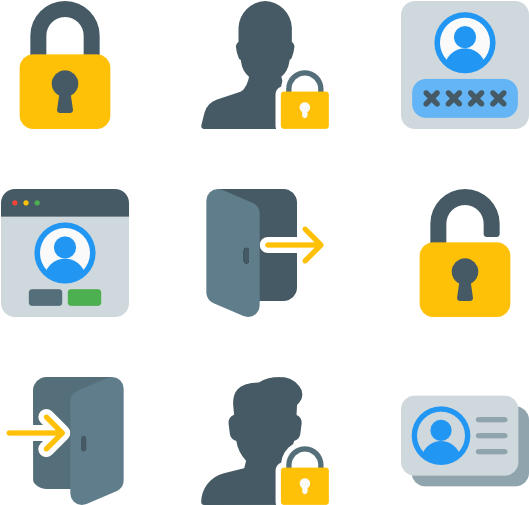 User Authentication Icons Set PNG image