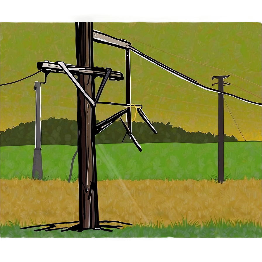 Utility Pole In Field Png 06262024 PNG image