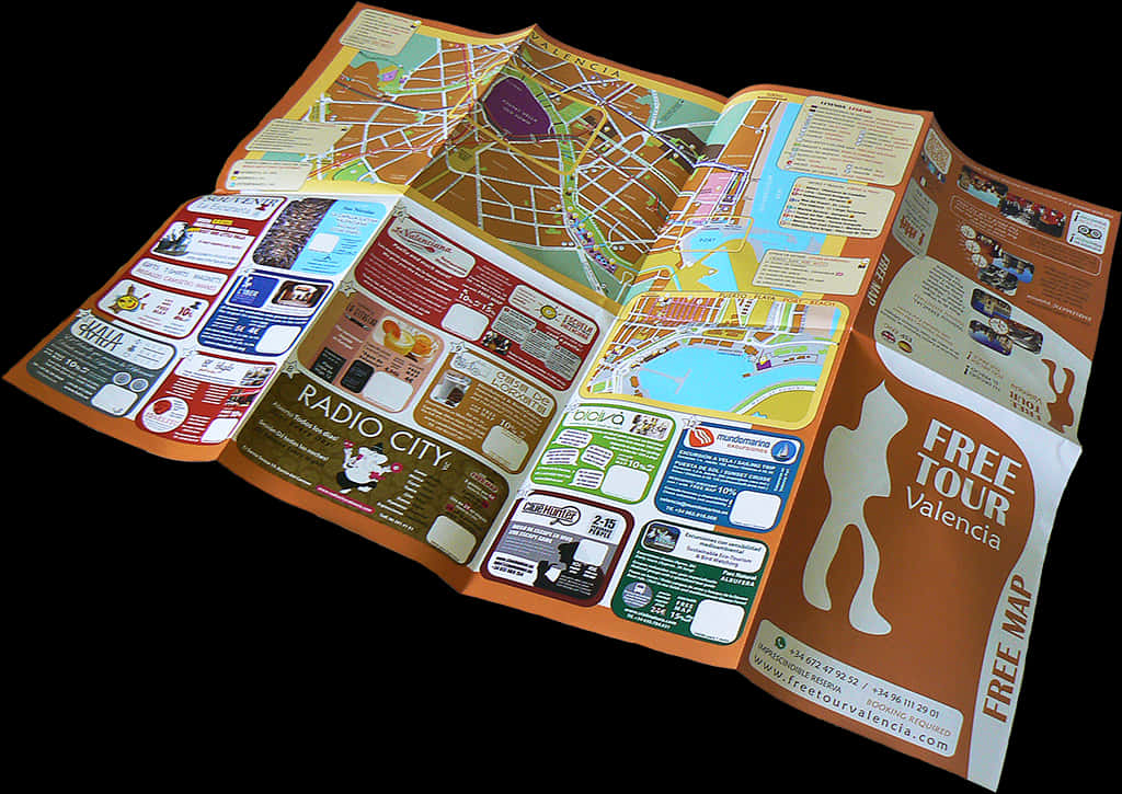 Valencia Tourist Map Brochure PNG image