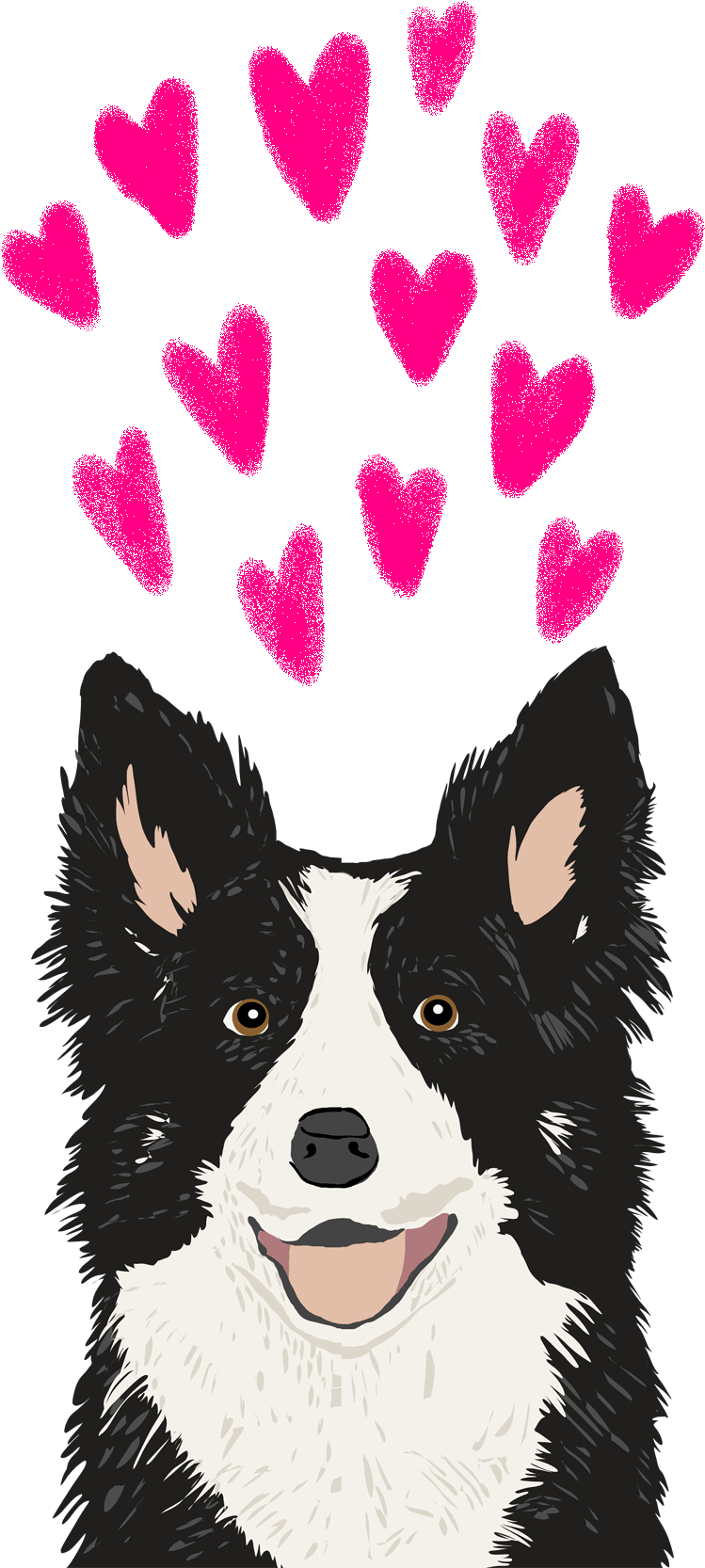 Valentine Dog Love Hearts PNG image