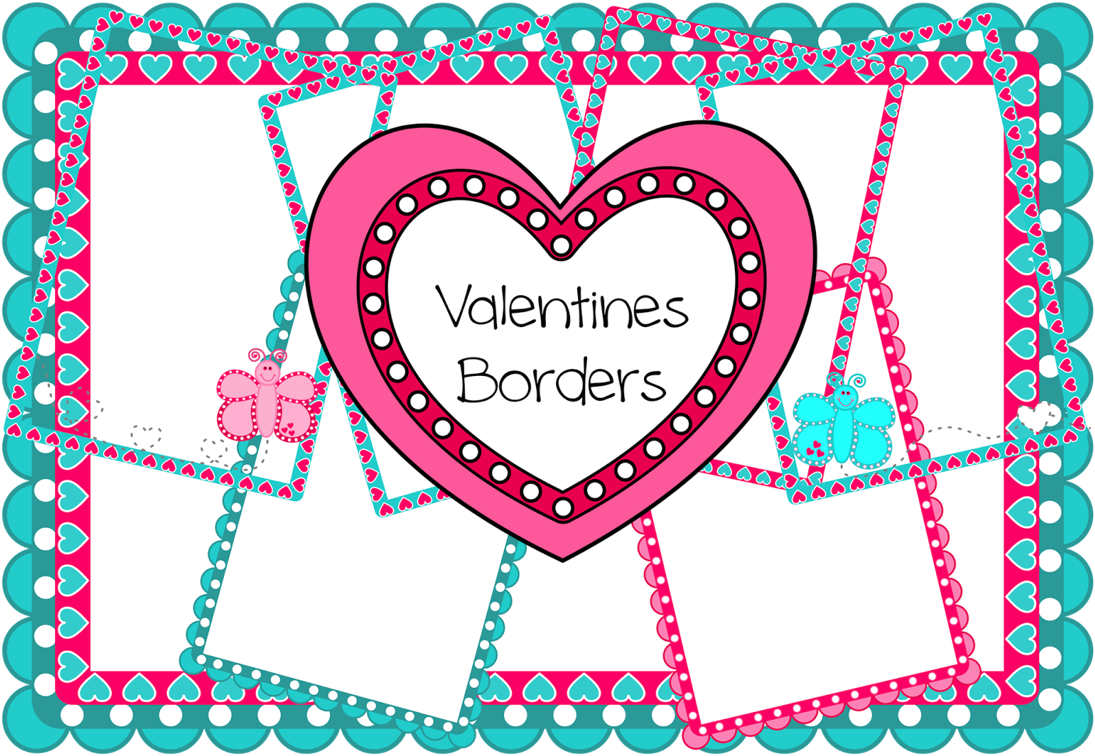 Valentine Heart Borders Graphic PNG image