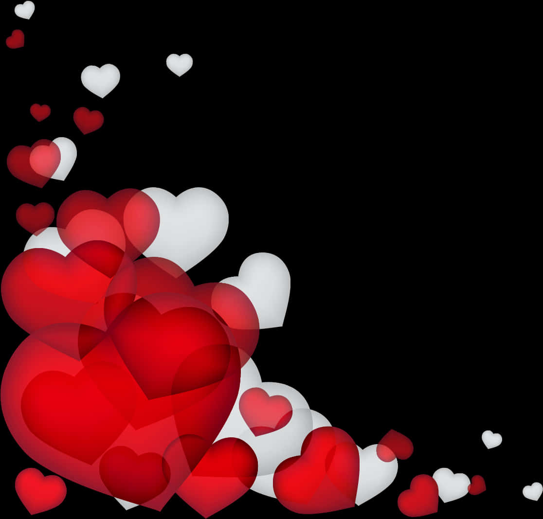 Valentine Hearts Border PNG image