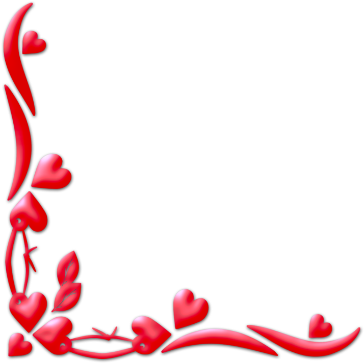 Valentine Hearts Floral Border PNG image