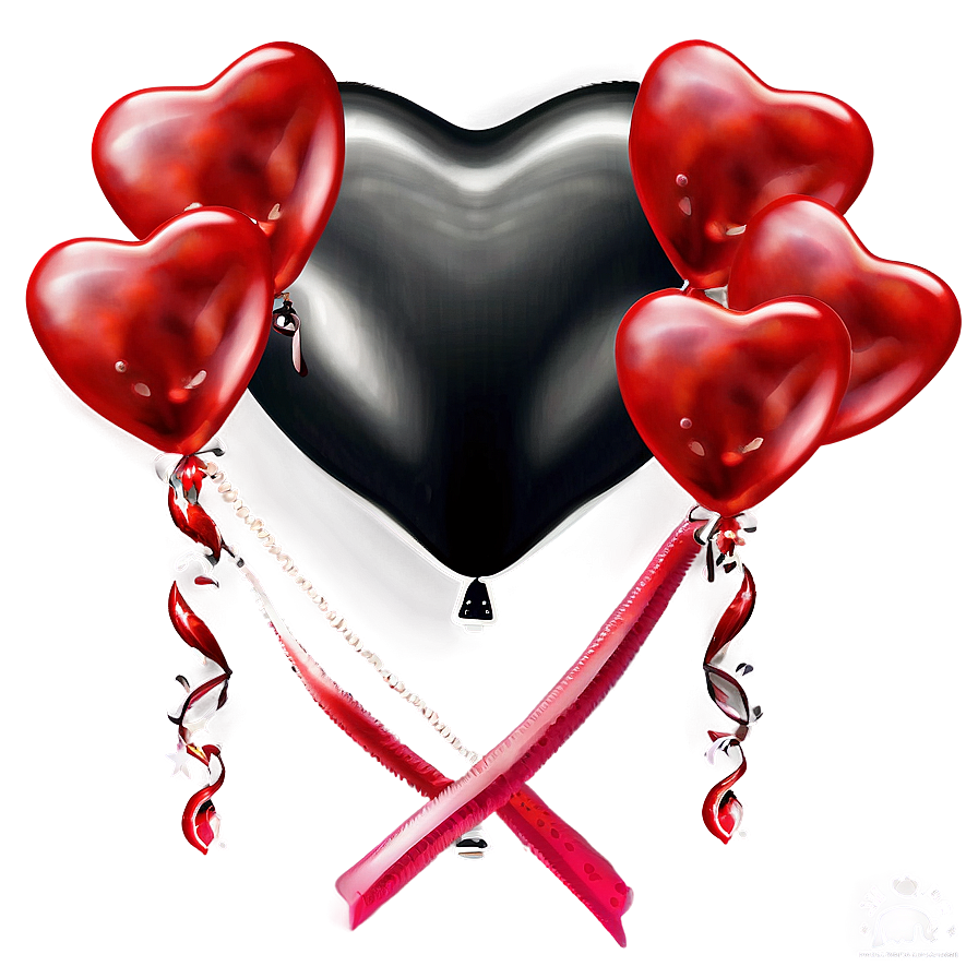 Valentine's Day Red Balloons Png 06132024 PNG image