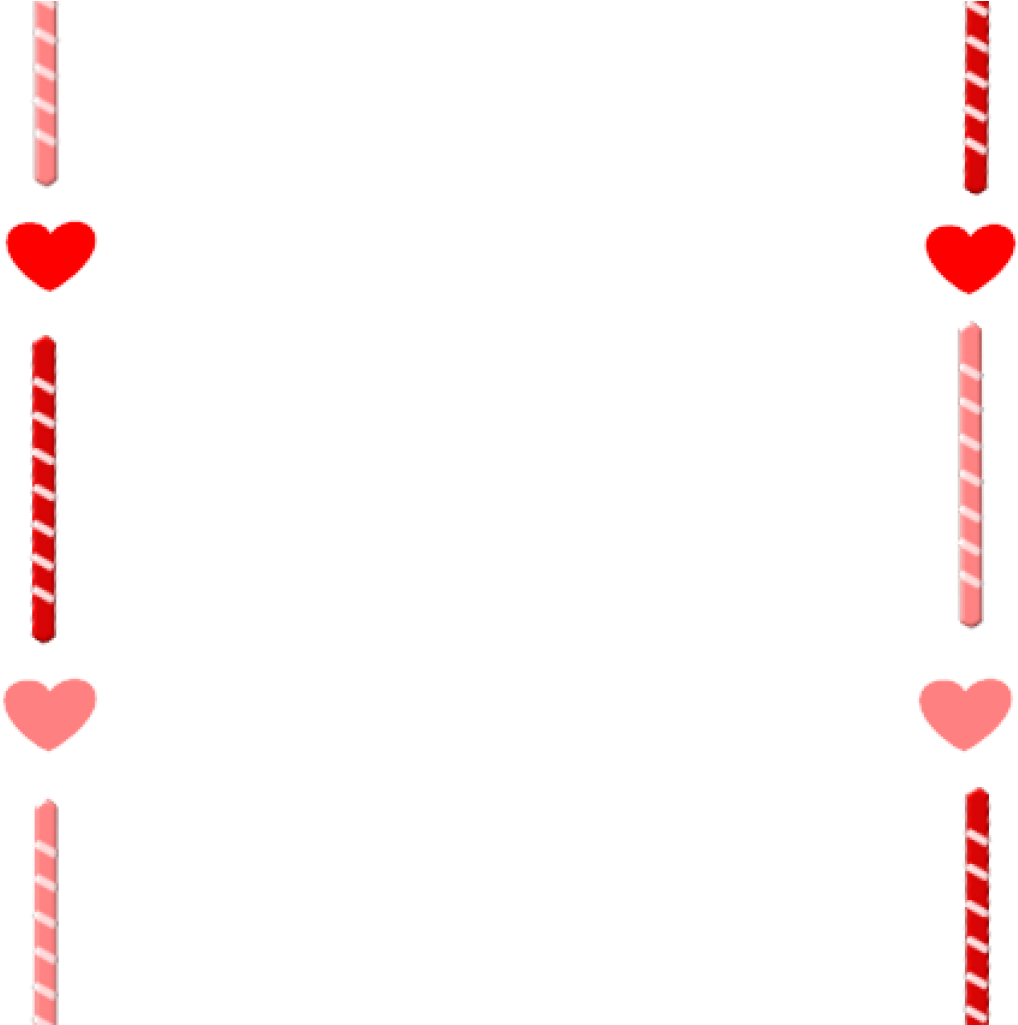 Valentines Day Candy Cane Heart Border PNG image