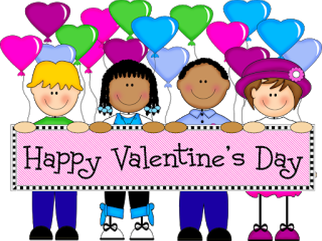 Valentines Day Cartoon Children Banner PNG image