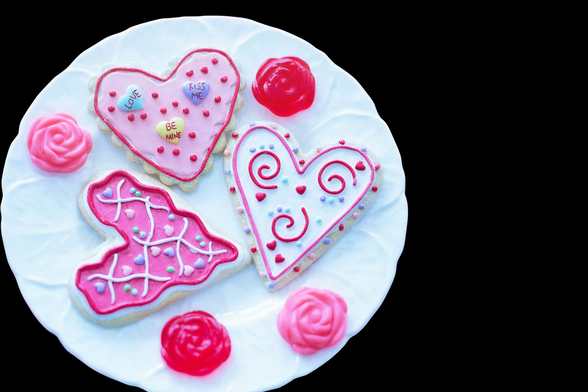 Valentines Day Heart Cookies PNG image