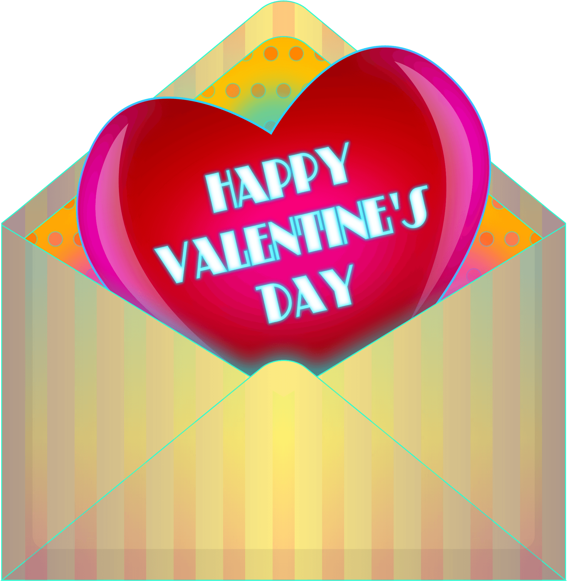 Valentines Day Heart Envelope PNG image