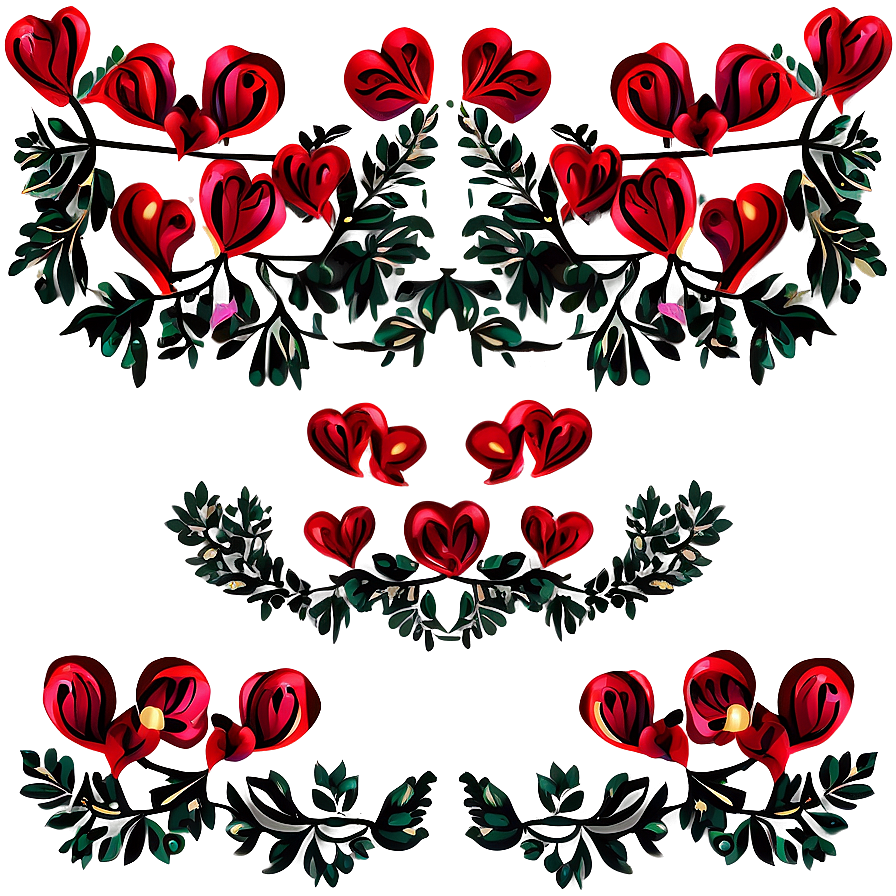 Valentines Day Heart Wreath Png 05232024 PNG image