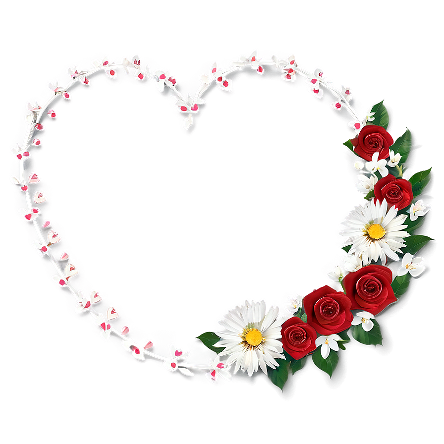 Valentines Day Heart Wreath Png 2 PNG image