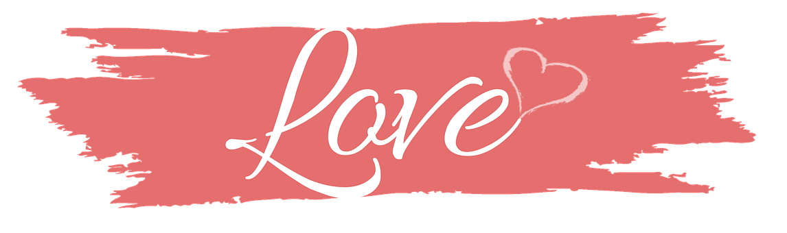 Valentines Day Love Brushstroke Banner PNG image