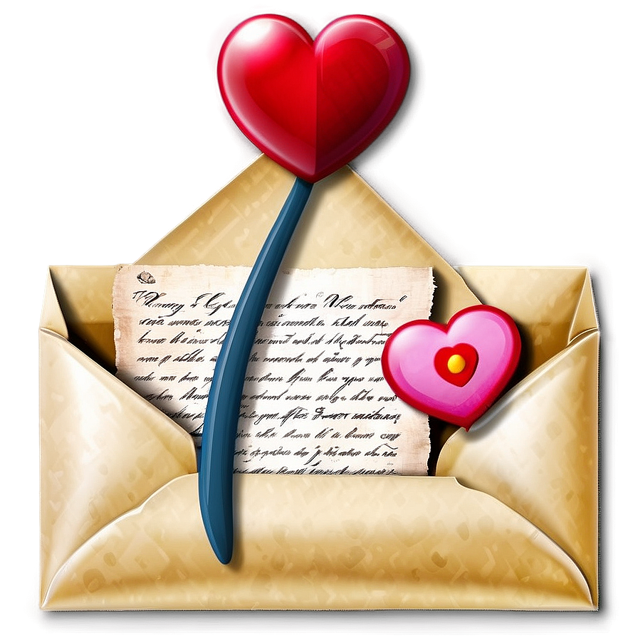 Valentines Day Love Letter Png Vet PNG image