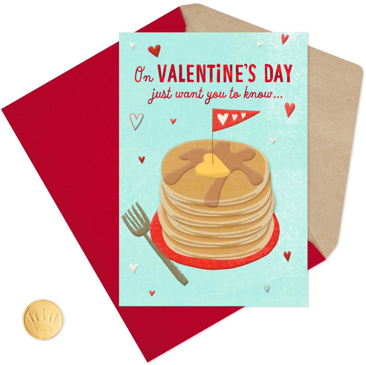 Valentines Day Pancake Card PNG image