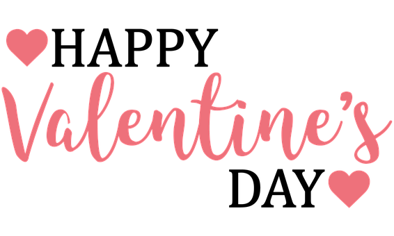 Valentines Day Script Text Design PNG image