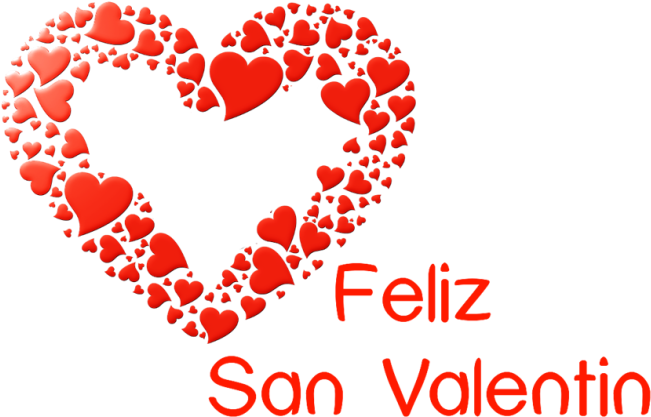Valentines Day Spanish Greeting PNG image
