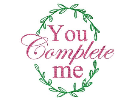 Valentines Day You Complete Me Graphic PNG image