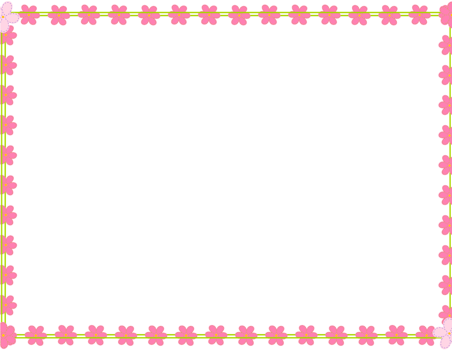 Valentines Floral Border Template PNG image