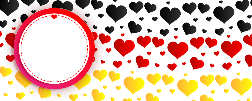 Valentines Heart Banner Background PNG image