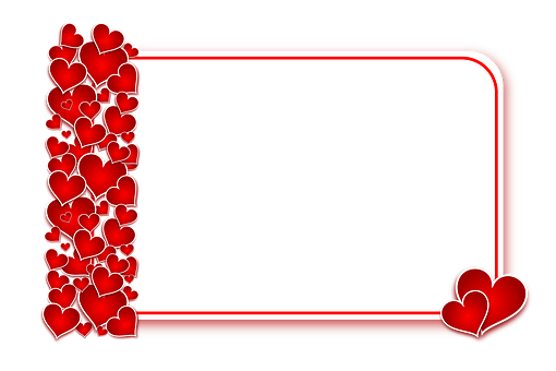 Valentines Heart Border Postcard PNG image