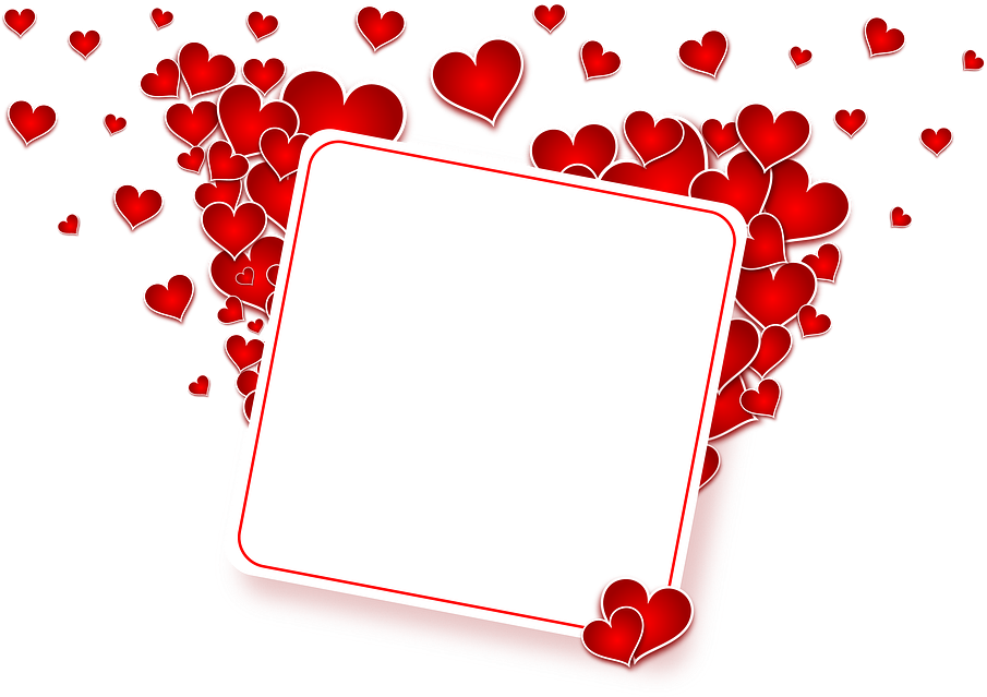 Valentines Heart Frame Signboard PNG image