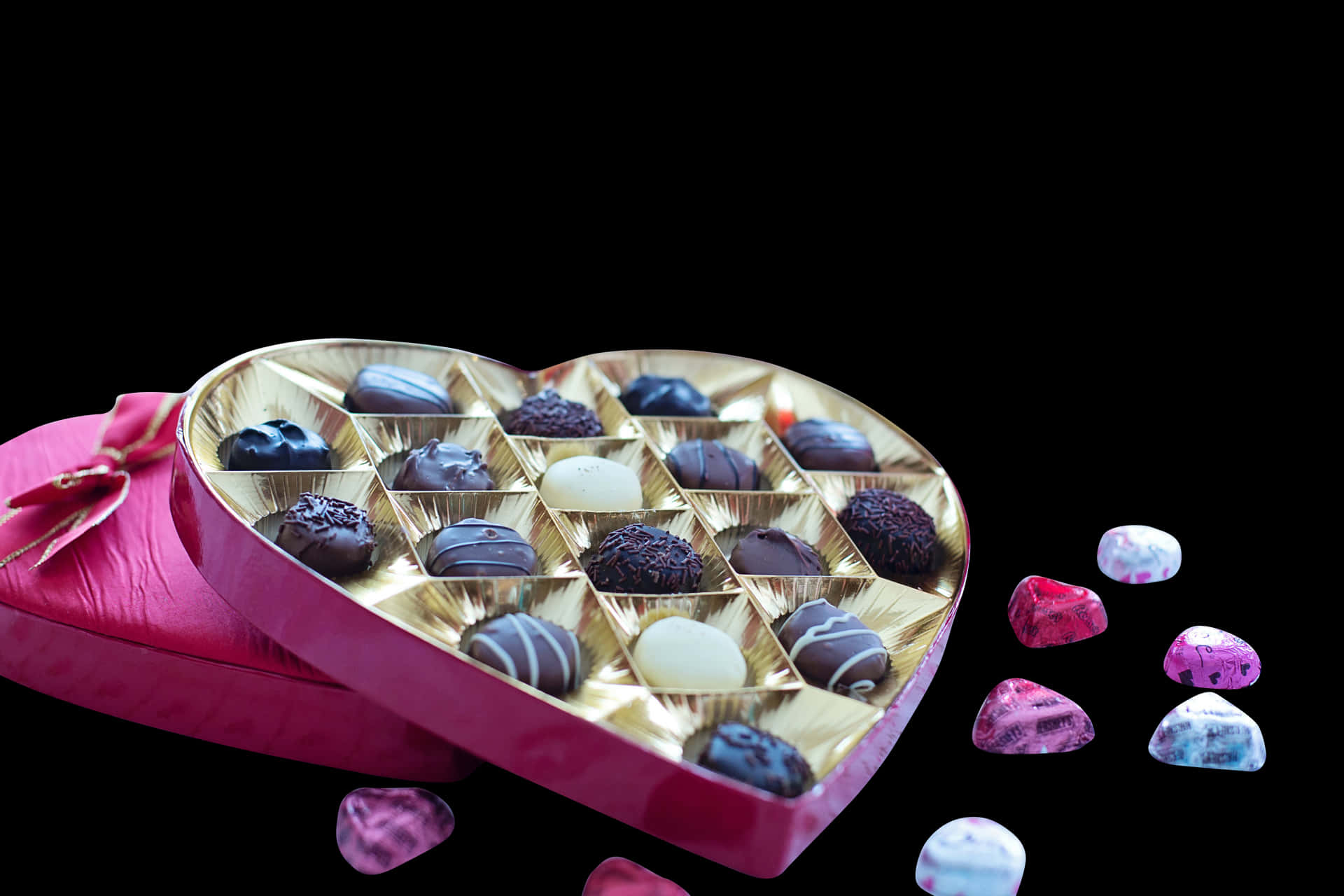 Valentines Heart Shaped Chocolate Box PNG image