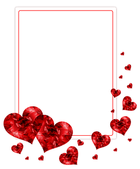 Valentines Hearts Postcard Template PNG image