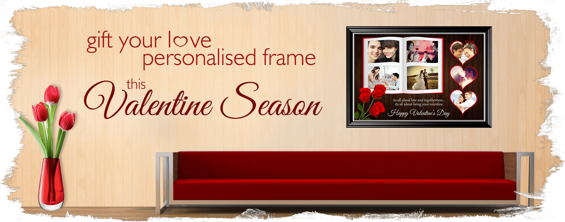 Valentines Personalized Photo Frame Advertisement PNG image