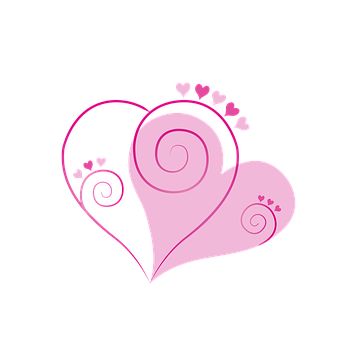 Valentines Swirl Heart Graphic PNG image