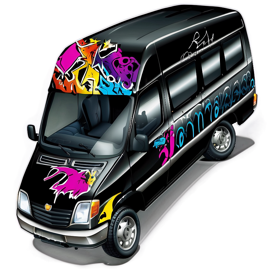 Van With Graffiti Art Png Qeq PNG image