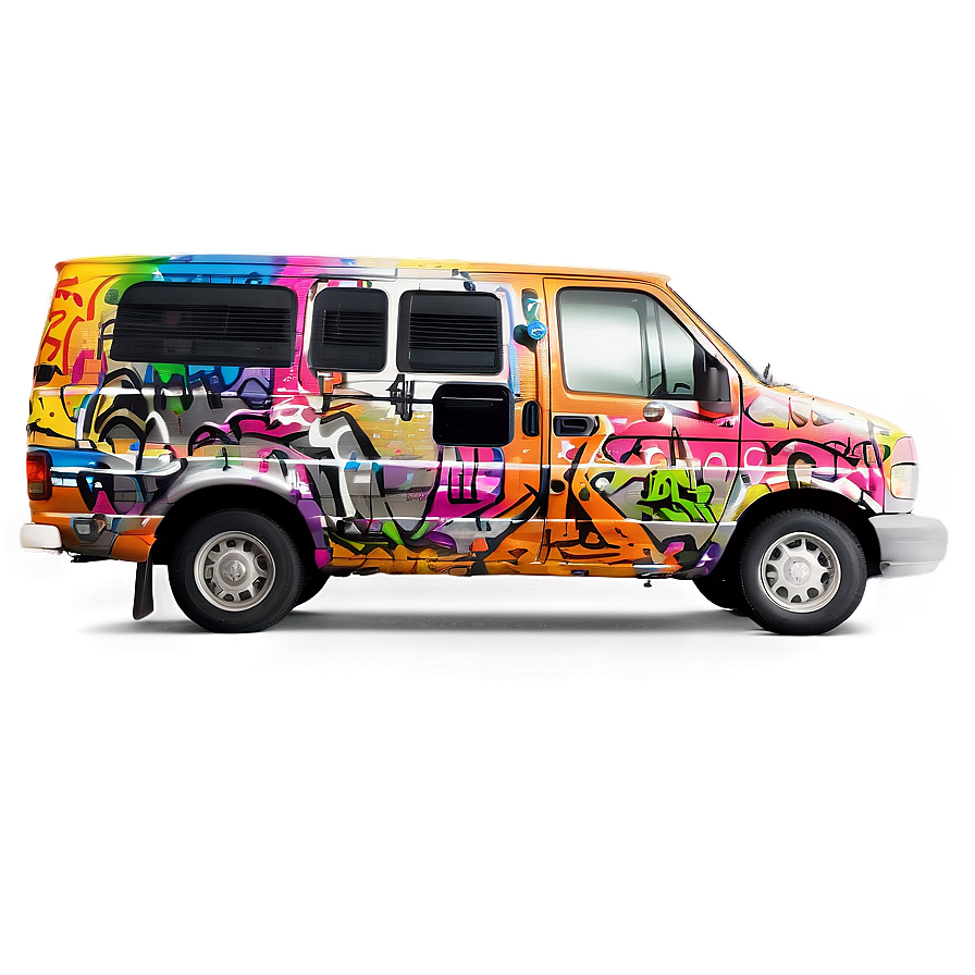 Van With Graffiti Art Png Uwl PNG image