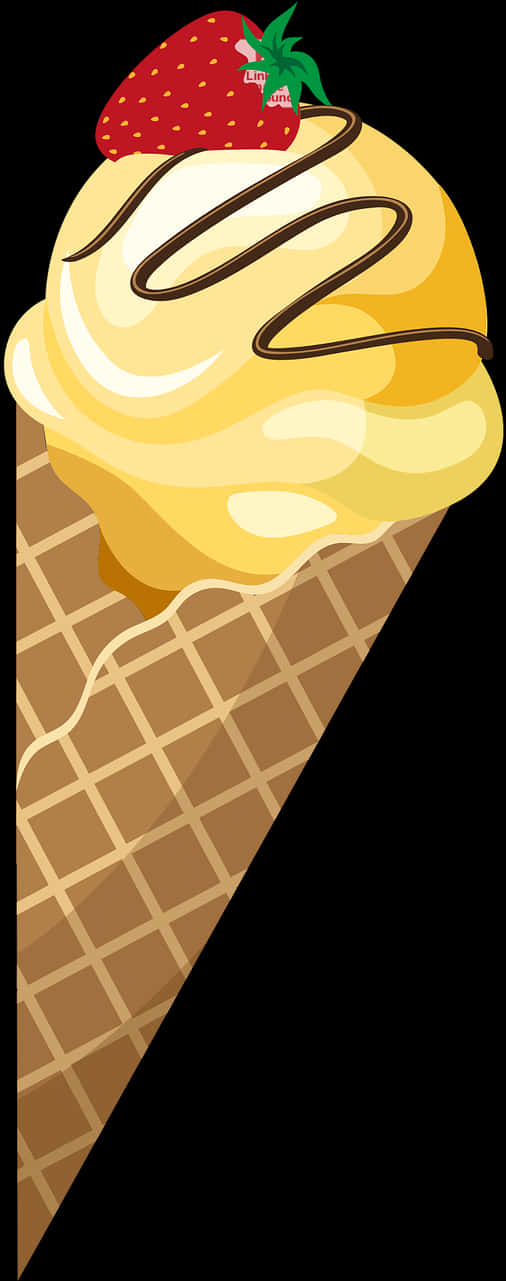 Vanilla Ice Cream Cone Clipart PNG image