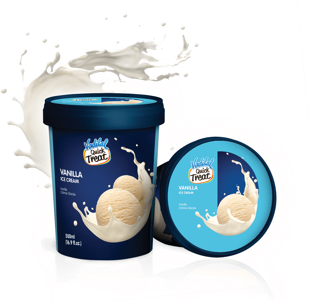 Vanilla Ice Cream Container Splash PNG image