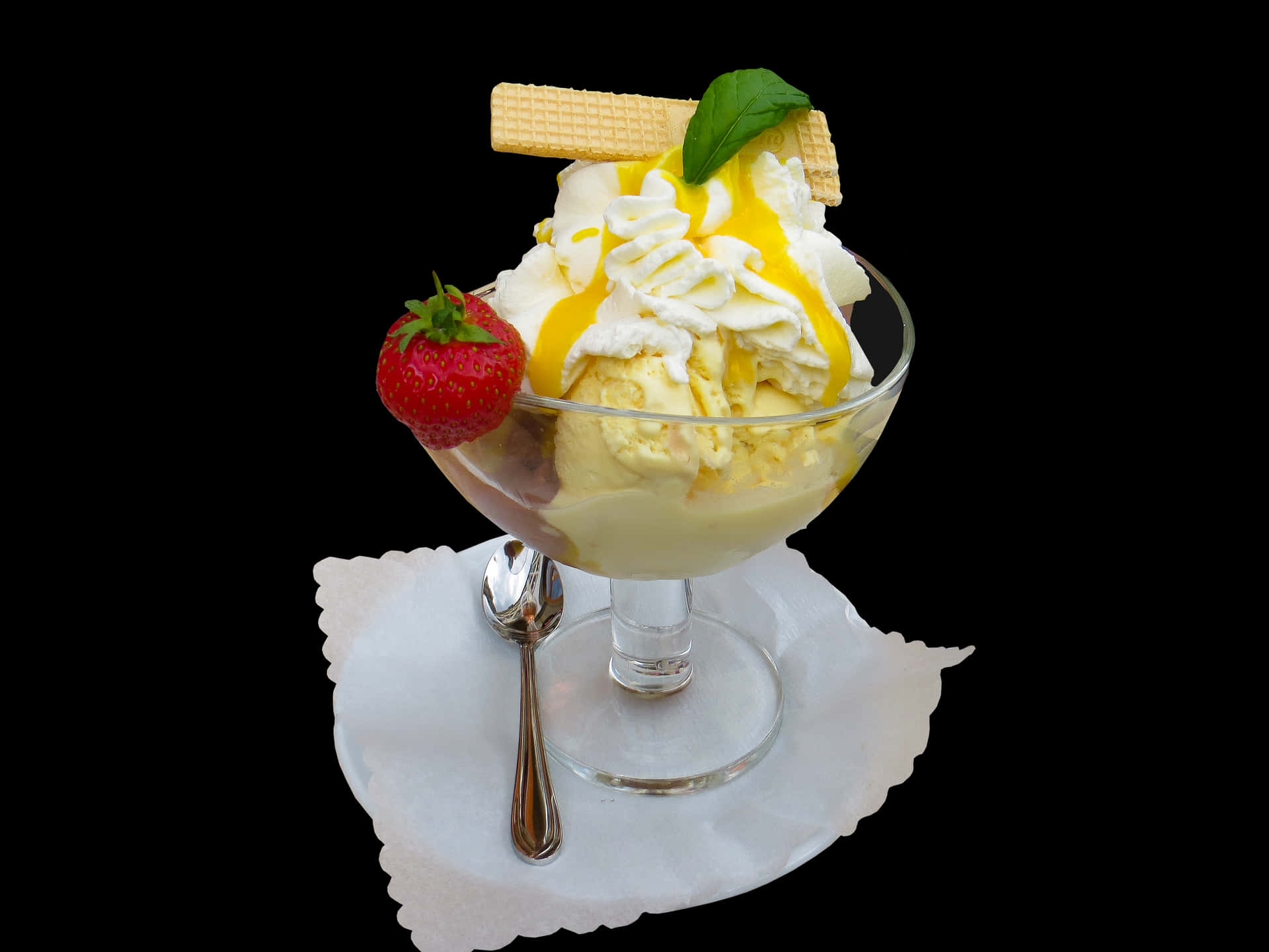 Vanilla Ice Cream Dessert Delight.jpg PNG image